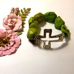 Handmade Stretch Cross Bracelet